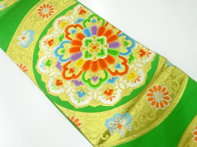 アンティーク　華文模様織出し袋帯（材料）